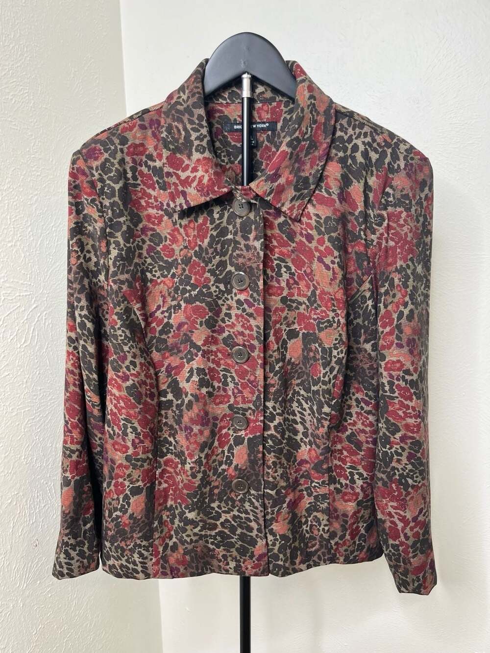 Floral Animal Print Button Front Blazer Jacket Statement Y2K